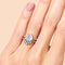 Anillo Doble de Plata Esterlina con Piedra de Luna Rosada