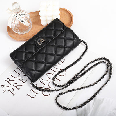 Bolsa para Teléfono de Gamuza Oveja Capacidad Grande con Bordado Diamante Cuadriculado - Image 3