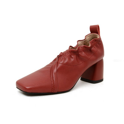 Zapatos Cómodos para Mujer con Tacón Grueso y Punta Cuadrada