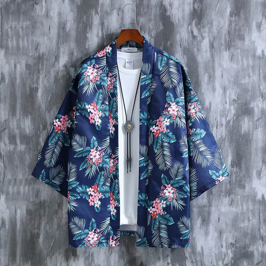 Kimono Estampado Holgado de Manga Tres Cuartos Unisex - Image 3