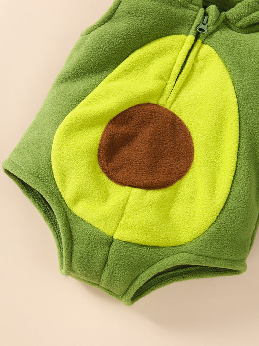 Disfraz de Aguacate Bebé - Conjunto Dos Piezas con Capucha y Medias Rayadas - Image 8