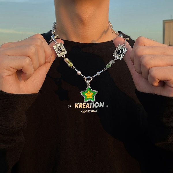 Collar de Pareja Hip Hop Estrella de la Suerte y Fortuna