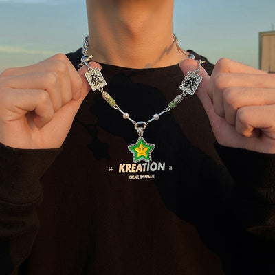 Collar de Pareja Hip Hop Estrella de la Suerte y Fortuna