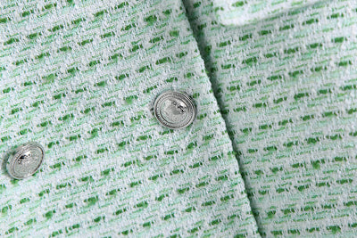 Conjunto de 3 Piezas: Blazer Cuadrille, Tank Top Abotonado y Falda Plisada Mini - Image 21