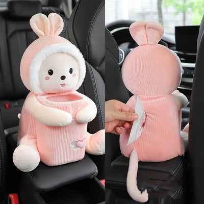 Organizador de Auto 2 en 1: Papelera y Dispensador de Pañuelos para Reposabrazos