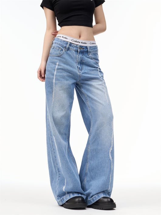 Pantalones Retro Americanos Anchos Personalizados para Mujer - Image 11