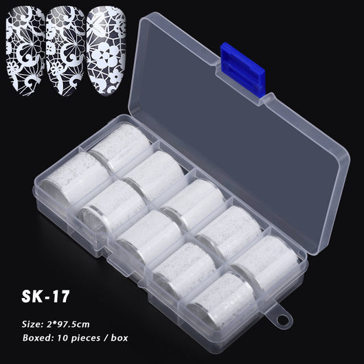 10 Cajas de Stickers de Uñas Holográficos Color AB para Nail Art - Image 32