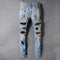 Men's Ripped Jeans with Vintage Washed Distressed Patches