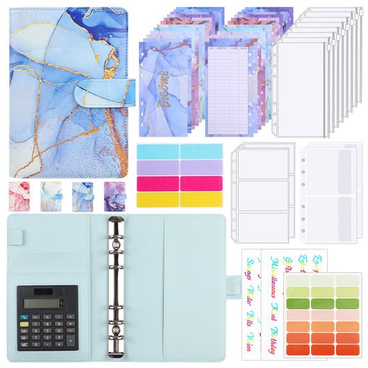 Cuaderno de Cuero PU A6 con Anillas y Calculadora Integrada - Image 9