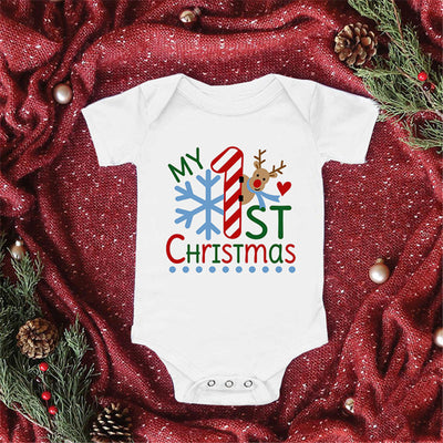 Pelele Navideño Estampado Triángulo Manga Corta para Bebé - Image 5