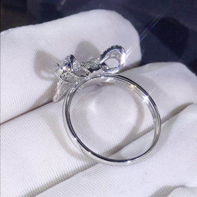 Anillo de Diamante Simulado con Moño - Joya de Lujo y Elegancia para Novia - Image 15
