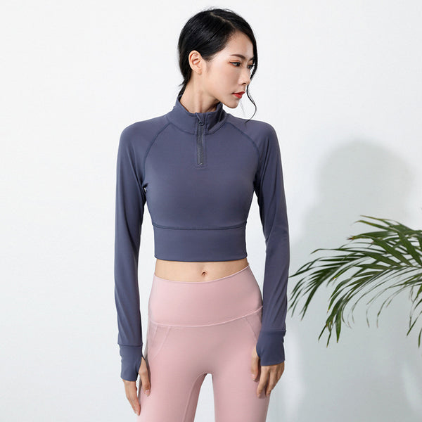 Blusa Ajustada de Manga Larga para Yoga y Running