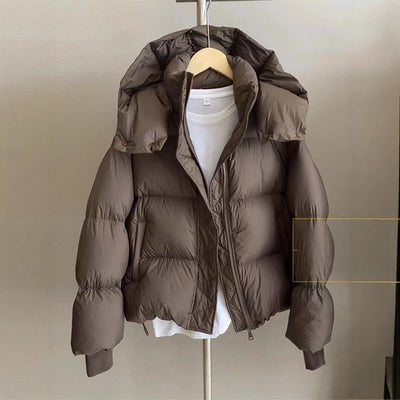 Chaqueta Acolchada de Algodón Grueso y Corte Holgado