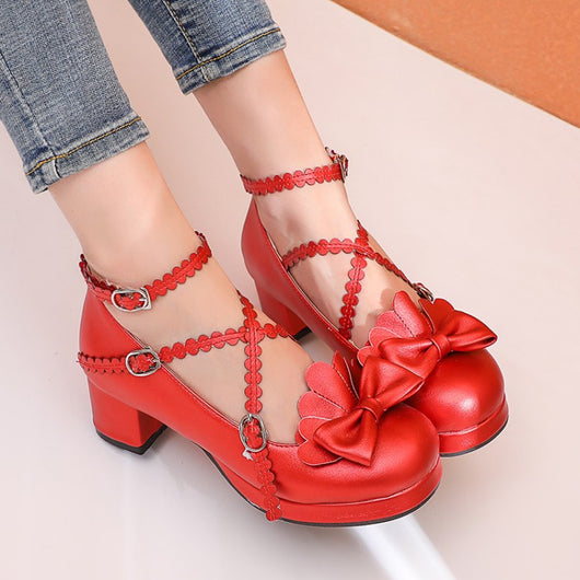 Zapatos Plataforma para Mujer con Moño y Tacón Grueso - Image 15