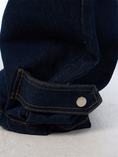 Jeans Negros Lavados Rectos Ancho con Costuras Blancas - Image 22