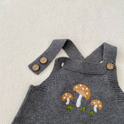 Peto Infantil con Bordado de Hongos + Gorro Juego para Bebés - Image 8