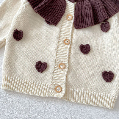 Cardigan Infantil con Corazones Tejidos - Manga Larga - Image 21