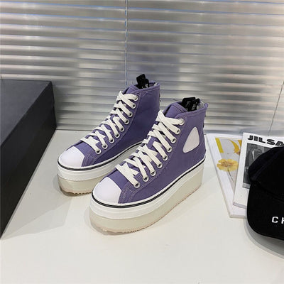 Zapatillas Canvas Rotas de Plataforma Alta para Mujer - Image 7