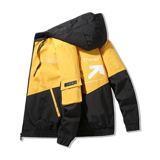 Chaqueta Estampada Suelta con Capucha para Hombre - Image 2