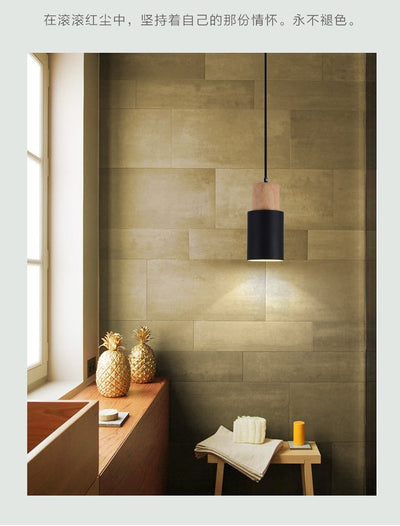 Lámpara de Techo Recta de Madera para Comedor y Sala de Estar - Image 27