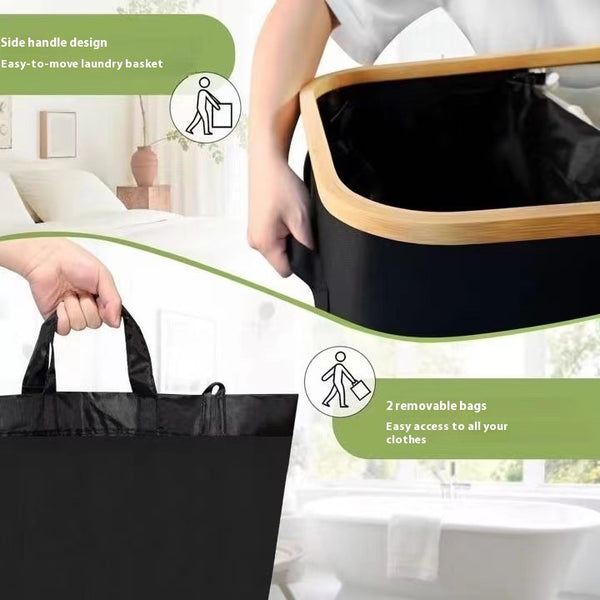 Canasta Plegable para Ropa Sucia con Tapa y Protección Antipolvo
