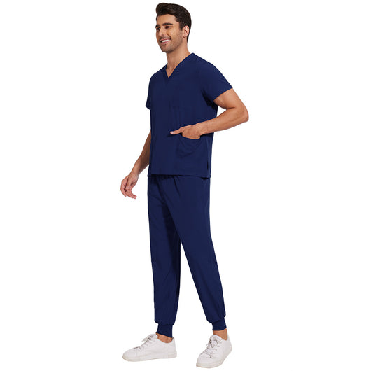 Conjunto de Uniformes Médicos para Hombre con Tela Elástica y Secado Rápido - Image 8