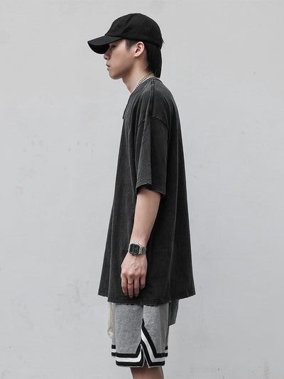 Camiseta Oversize Negra Básica para Hombre Manga Corta - Image 7