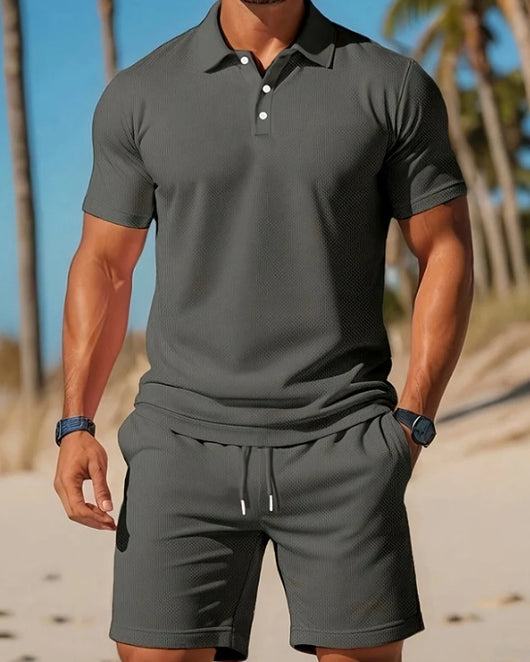 Conjunto Playero Hombre Mesh Respirable - Camisa y Shorts Deportivos Verano - Image 11