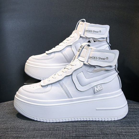 Zapatillas Deportivas Blancas con Plataforma Elevadora para Mujer