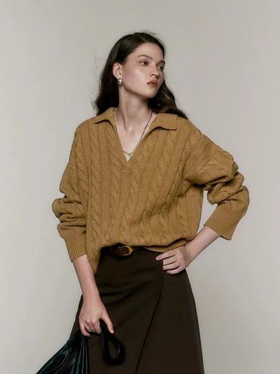 Suéter Polo de Lana Pura Estilo Old Money Relajado - Image 13