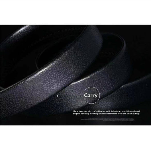 Cinturón de Cuero Liso para Hombre con Hebilla Automática - Image 3