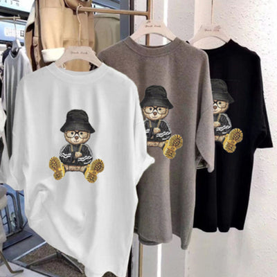 Camiseta Suelta Estilo Coreano Manga Corta para Mujer - Image 4
