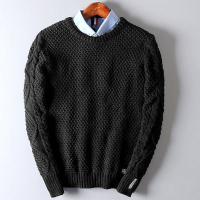 Suéter Cuello Redondo Tejido Retorcido para Hombre - Prenda Base Térmica - Image 5