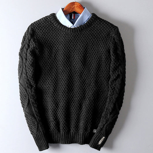 Suéter Cuello Redondo Tejido Retorcido para Hombre - Prenda Base Térmica - Image 5