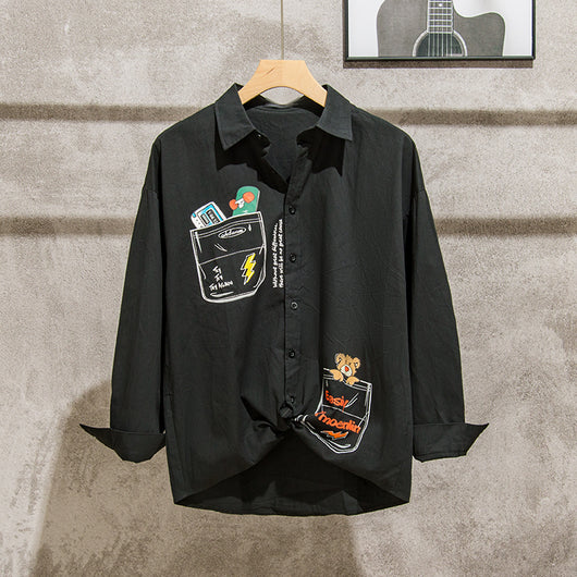 Camisa Holgada de Manga Larga con Estampado Anime Japonés - Image 12