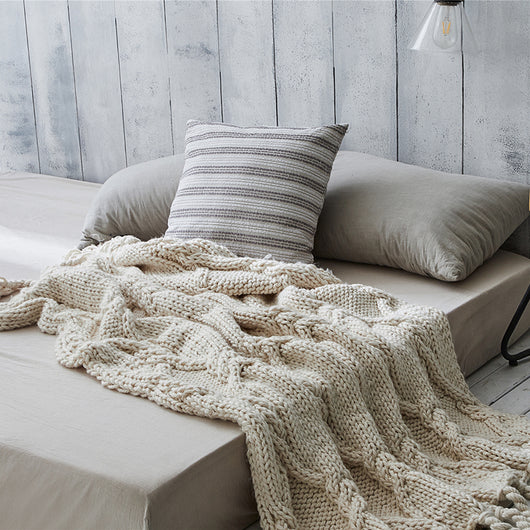 Manta Tejida Artesanal de Algodón Suave para Sofá y Cama - Image 6