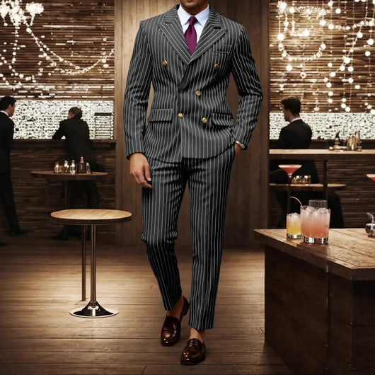 Conjunto de Traje Ejecutivo a Rayas para Hombre - Image 3