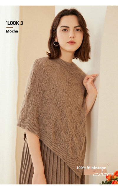 Capa Pullover de Cuello Redondo en Cachemira con Patrón Tridimensional Retorcido - Image 18