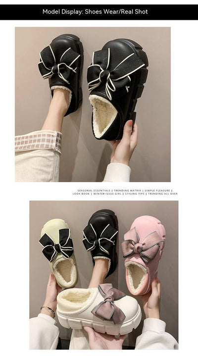 Pantuflas de Algodón con Lazo Cálidas y Impermeables para Casa - Image 16