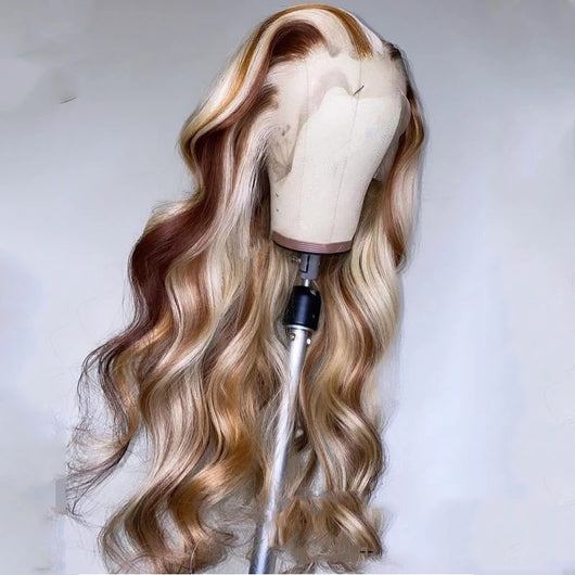 Peluca de Cabello Humano Rubio Castaño Nabea Uty
