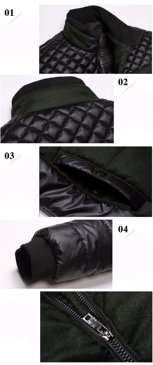 Abrigo de Invierno para Hombre Talla 4XL con Parches PU y Cuello Estructurado - Image 6
