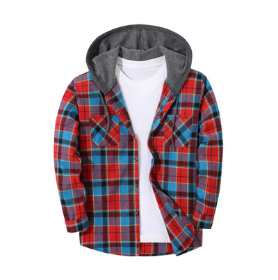 Chaqueta Hoodie Cuadriculada Moderna para Hombre - Image 6