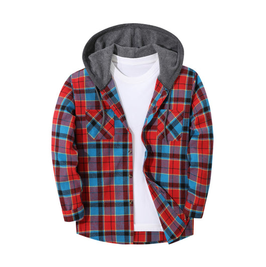 Chaqueta Hoodie Cuadriculada Moderna para Hombre - Image 6