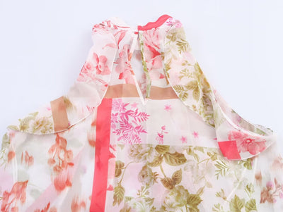Blusa Floral Elegante con Capas Estilo Europeo Americano para Mujer - Image 8