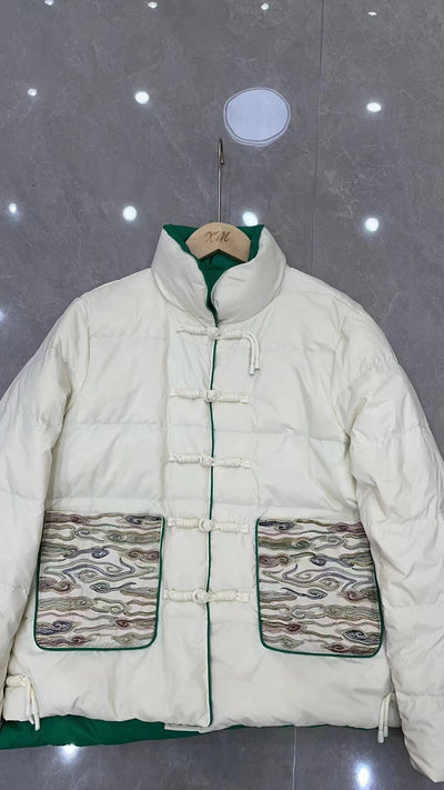 Chaqueta Acolchada Corta para Mujer con Bordado - Image 6
