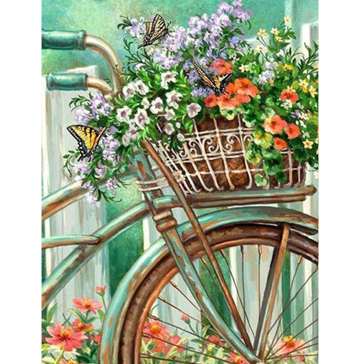 Cuadro de Diamantes 5D Paisaje Floral - Bordado Diamante DIY