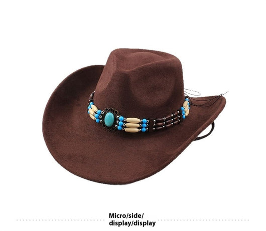 Sombrero Vaquero Punk de Ala Ancha con Peluche Sintético para Montar a Caballo - Image 16