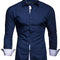 Camisa Casual de Manga Larga con Contraste de Colores para Hombre