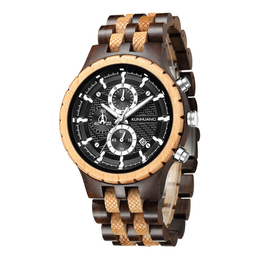 Reloj Deportivo de Madera Multifuncional con Movimiento de Cuarzo - Image 4