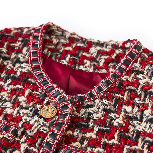 Chaqueta Tweed Corta Celebrity Rojo Intenso - Image 6